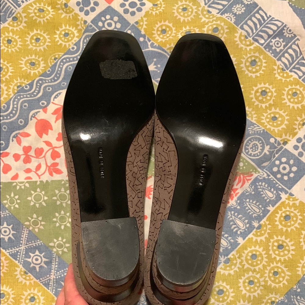 Salvatore Ferragamo Suede Beige and Copper Metallic Size 8 B Heeled Shoes-NEW! - Picture 10 of 12